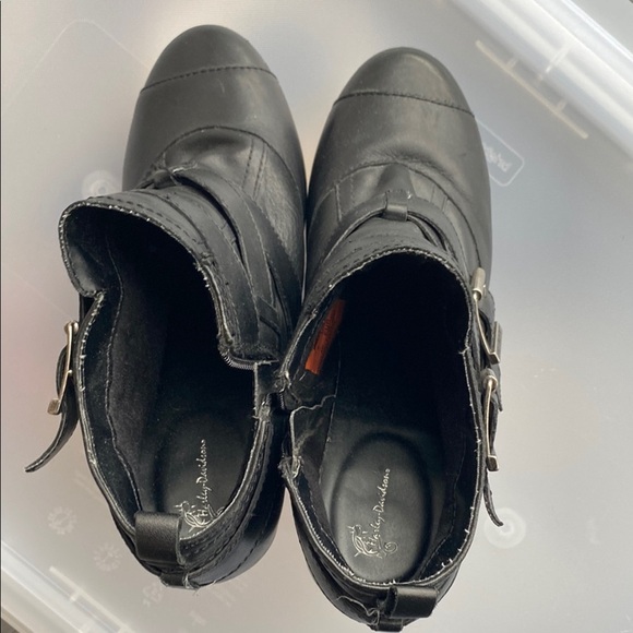 Black Leather Ankle Boots Sz 9 Harley-Davidson Women's Samantha Motorcyle Boot - Picture 6 of 8